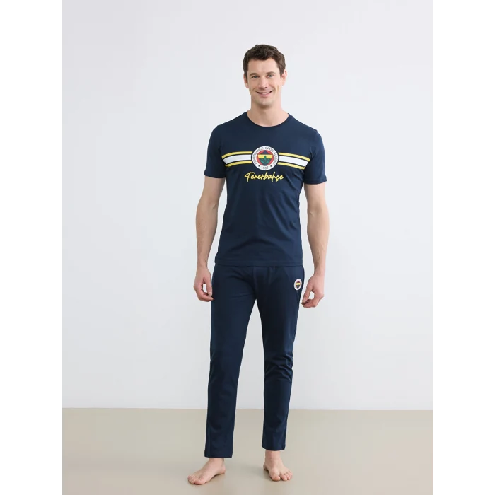 LC WAIKIKI Lacivert Fenerbahçe Baskılı Penye Erkek Pijama Takımı