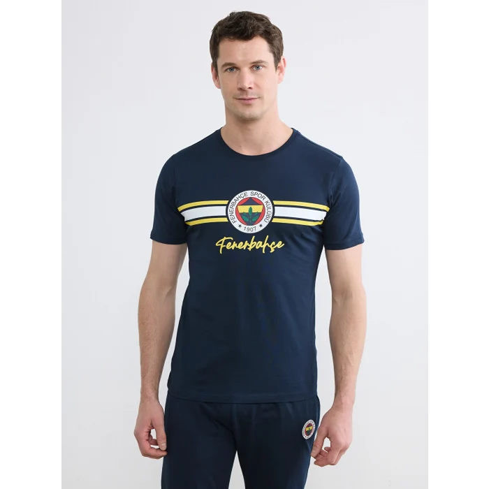 LC WAIKIKI Lacivert Fenerbahçe Baskılı Penye Erkek Pijama Takımı