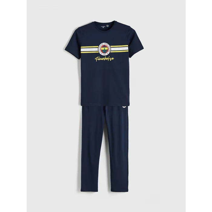 LC WAIKIKI Lacivert Fenerbahçe Baskılı Penye Erkek Pijama Takımı