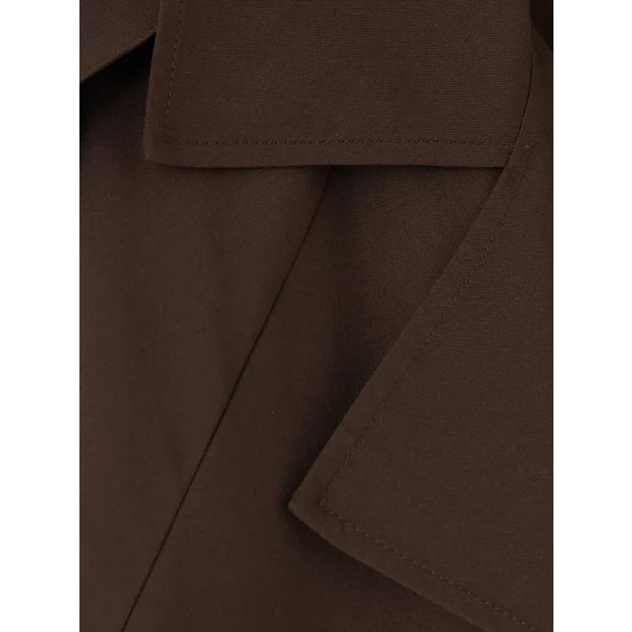 LCWAIKIKI Classic Kahverengi Kruvaze Yaka Oversize Kadın Trençkot