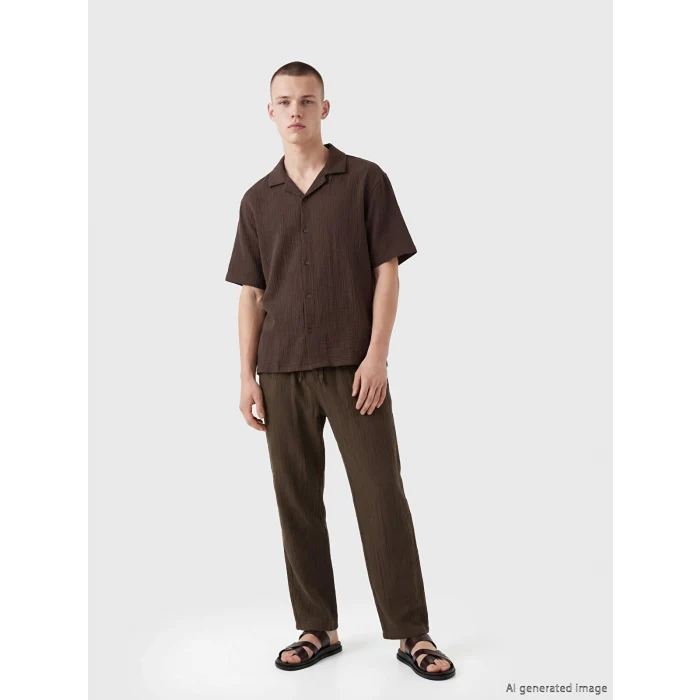 XSIDE Kahverengi Loose Fit Erkek Müslin Pantolon