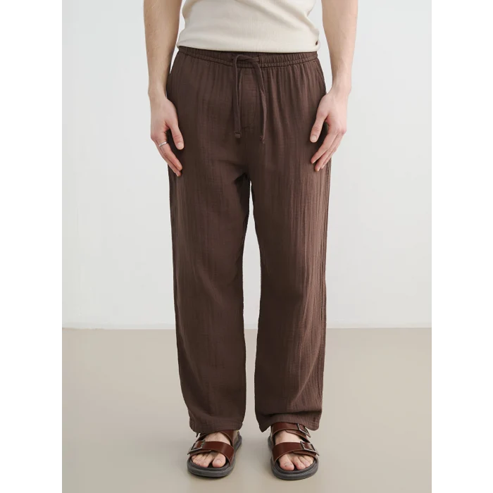 XSIDE Kahverengi Loose Fit Erkek Müslin Pantolon