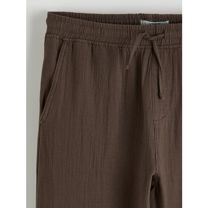 XSIDE Kahverengi Loose Fit Erkek Müslin Pantolon