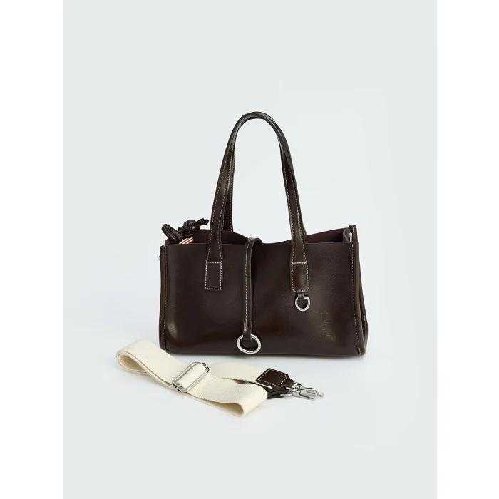 LCW ACCESSORIES Kahverengi Deri Görünümlü Kadın Omuz Çantası