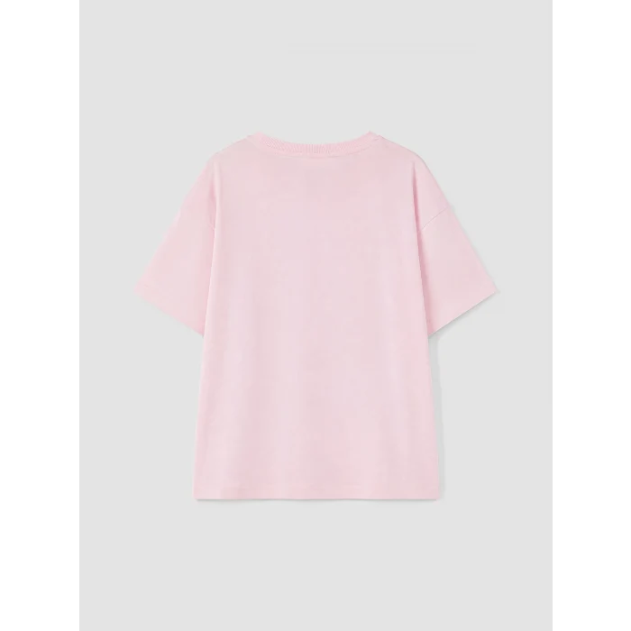 LCW Kids Pembe Bisiklet Yaka Huntrix Baskılı Kız Çocuk Tişört