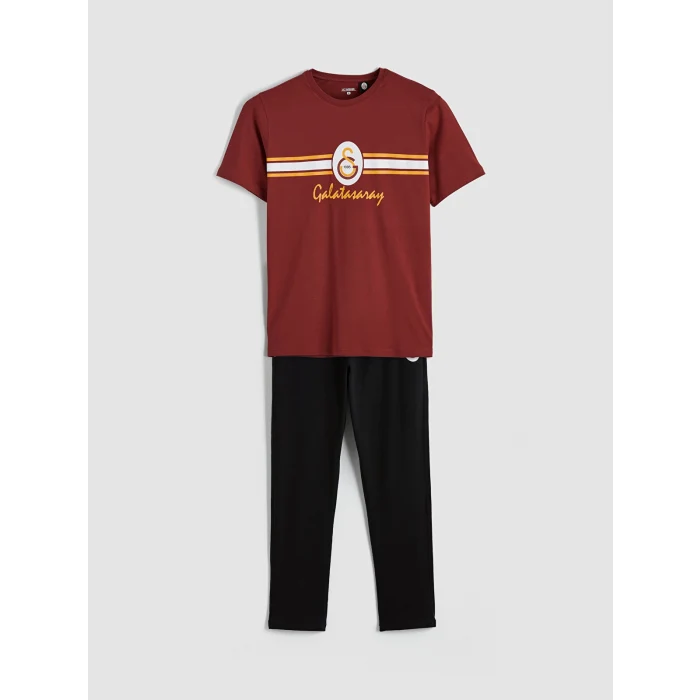 LC WAIKIKI Kırmızı Standart Kalıp Galatasaray Baskılı Erkek Pijama Takım