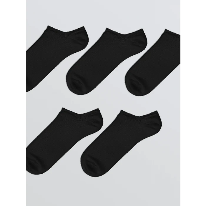 LCW ACCESSORIES Siyah Erkek Sneaker Çorap 5li