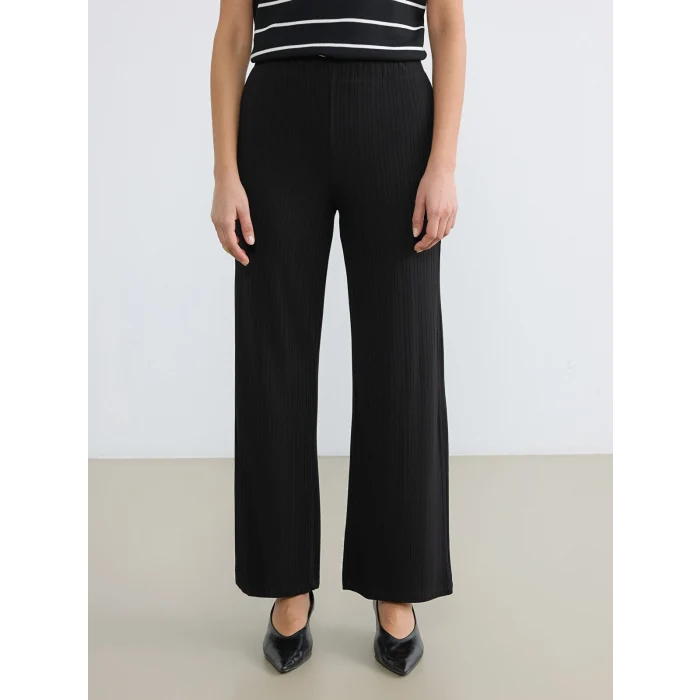 LCW Modest Siyah Beli Lastikli Dokulu Kadın Pantolon