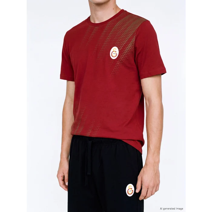 LC WAIKIKI Kırmızı Galatasaray Baskılı Erkek Şortlu Pijama Takımı