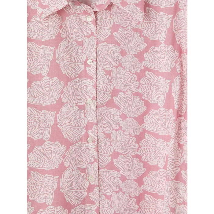 LCW Modest Pembe Desenli Oversize Kadın Gömlek Tunik