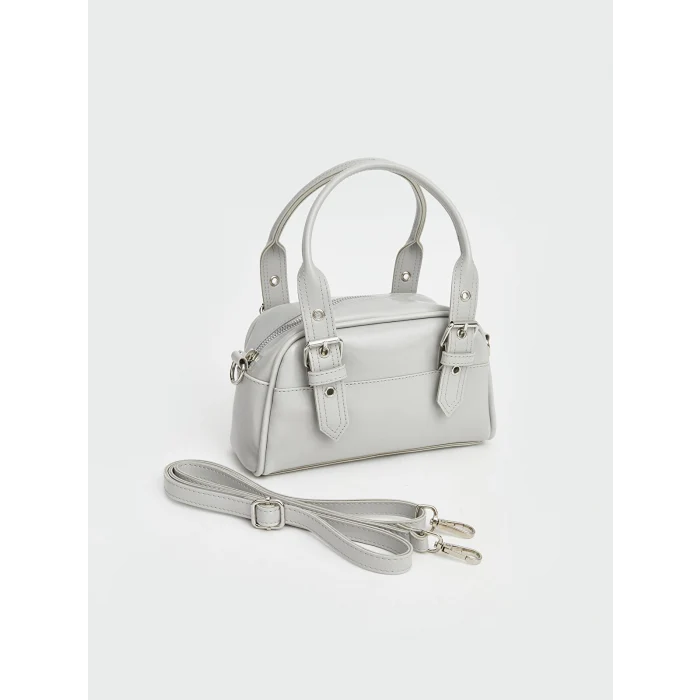 LCW ACCESSORIES Gri Deri Görünümlü Kadın Omuz Çantası