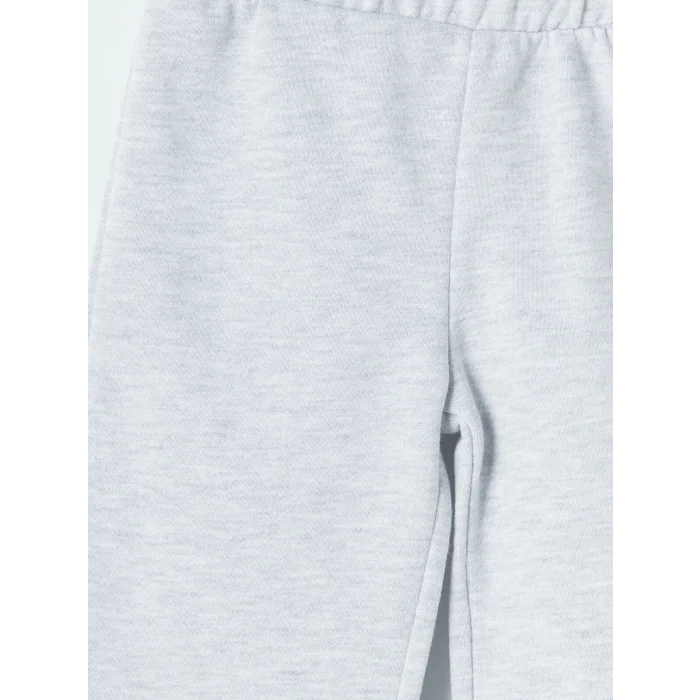 LCW baby Gri Fiyonk Detaylı Kız Bebek Sweatshirt ve Eşofman Altı
