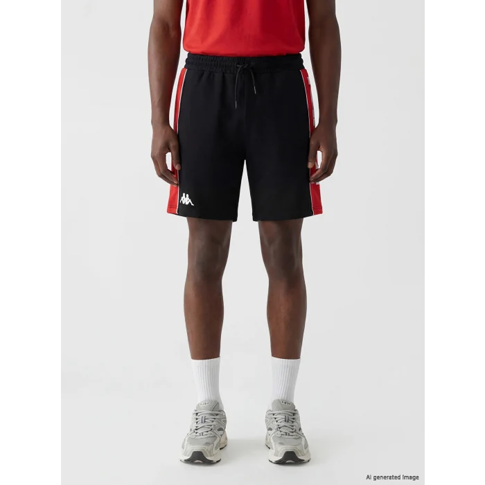 Kappa LC WAIKIKI Siyah Regular Fit Baskılı Erkek Spor Şort