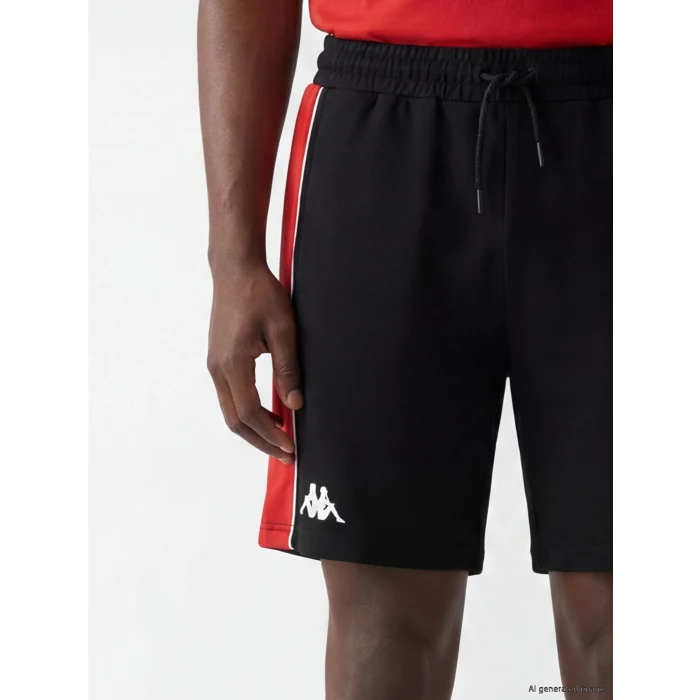 Kappa LC WAIKIKI Siyah Regular Fit Baskılı Erkek Spor Şort