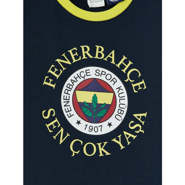 LCW Kids Lacivert Fenerbahçe Baskılı Erkek Çocuk Şortlu Pijama Takımı