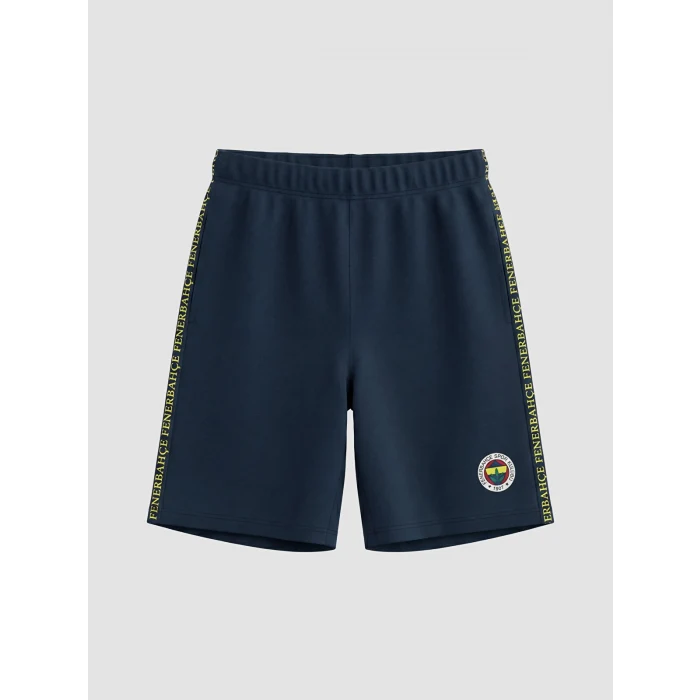 LCW Kids Lacivert Fenerbahçe Baskılı Erkek Çocuk Şortlu Pijama Takımı