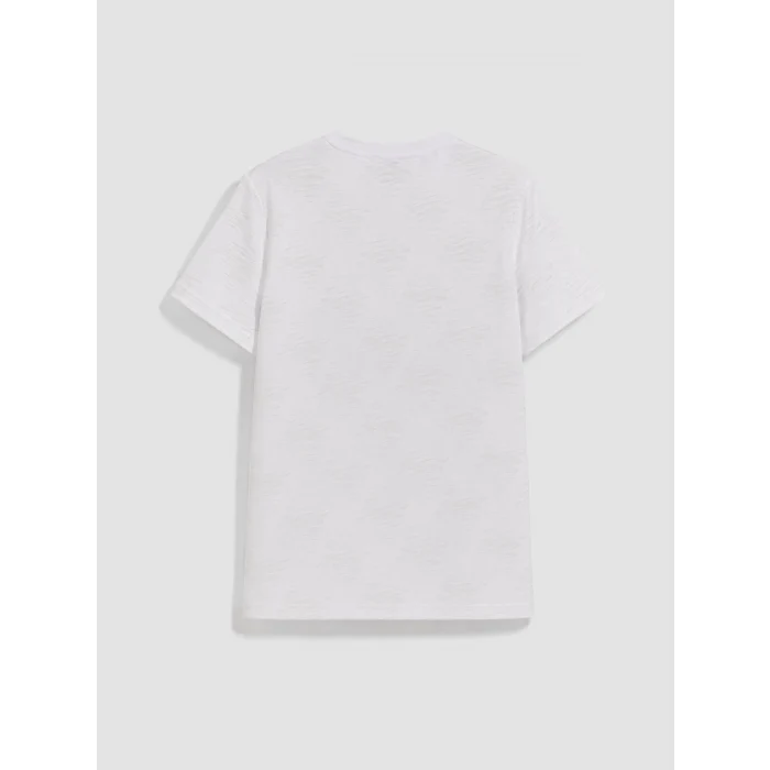 LCW Kids Beyaz Bisiklet Yaka Erkek Çocuk Şortlu Pijama Takımı
