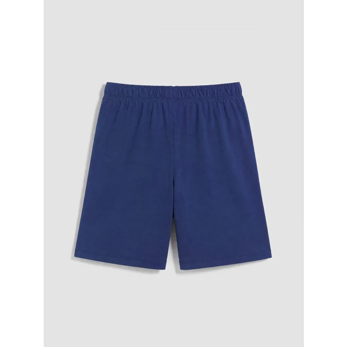 LCW Kids Beyaz Bisiklet Yaka Erkek Çocuk Şortlu Pijama Takımı
