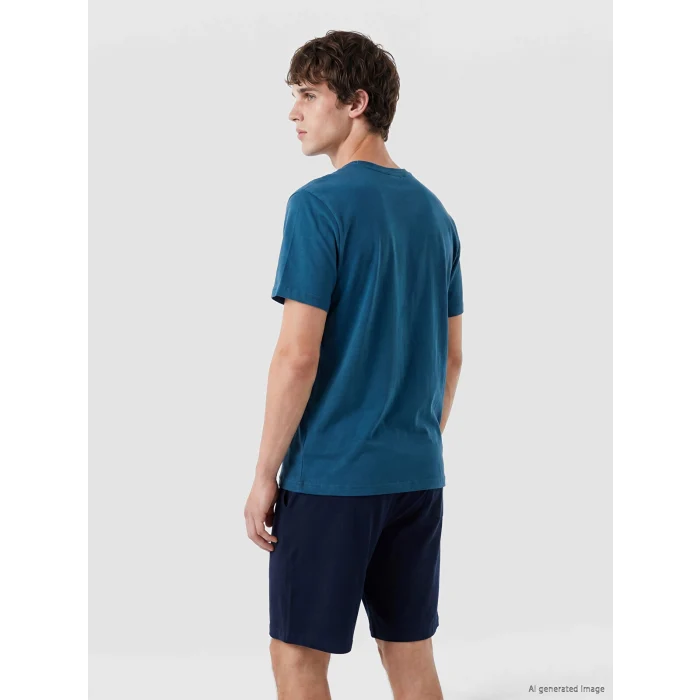 LC WAIKIKI Petrol Regular Fit Erkek Şortlu Pijama Takımı