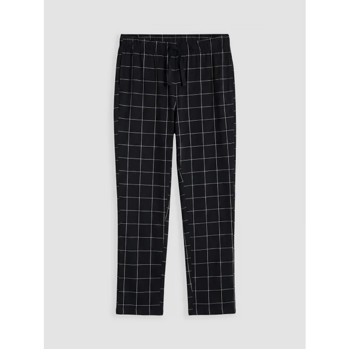 LC WAIKIKI Siyah Regular Fit Ekose Erkek Pijama Takım