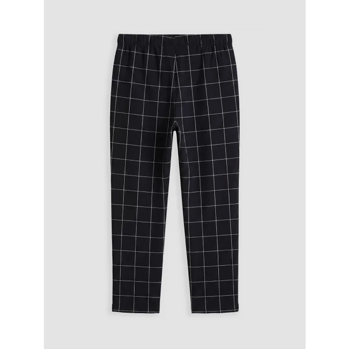 LC WAIKIKI Siyah Regular Fit Ekose Erkek Pijama Takım