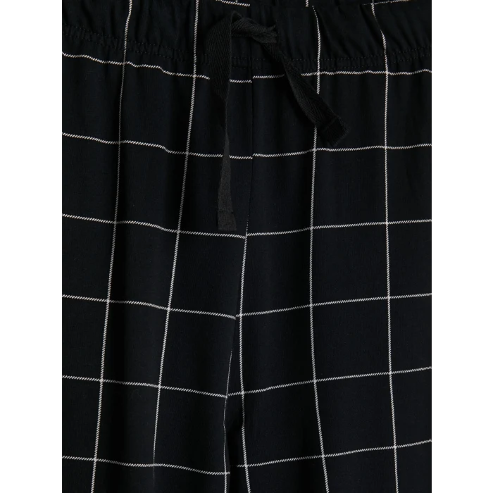 LC WAIKIKI Siyah Regular Fit Ekose Erkek Pijama Takım