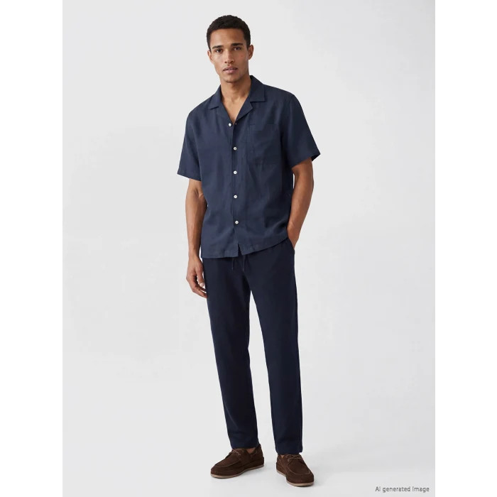 LCW Vision Lacivert Regular Fit Keten Karışımlı Erkek Pantolon