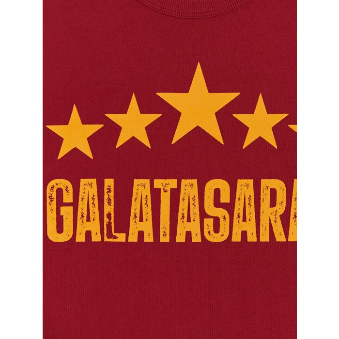 LCW Kids Kırmızı Bisiklet Yaka Galatasaray Baskılı Erkek Çocuk Tişört