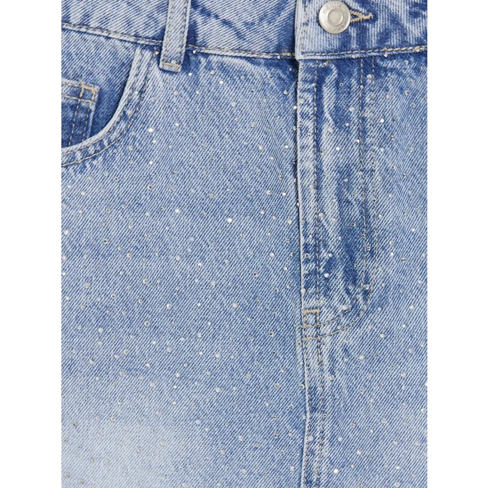 XSIDE Mavi Taşlı Mini Jean Etek
