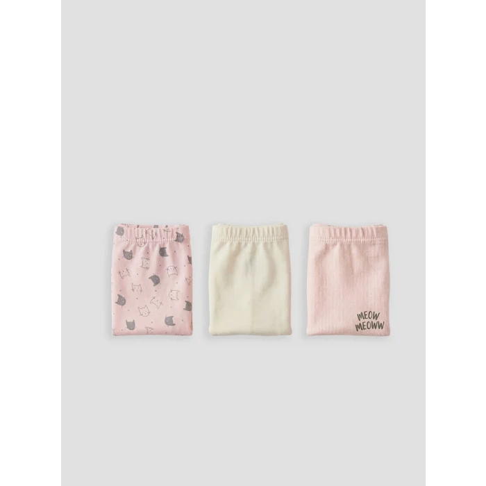 LCW Kids Pembe Baskılı Kız Çocuk Boxer 3lü