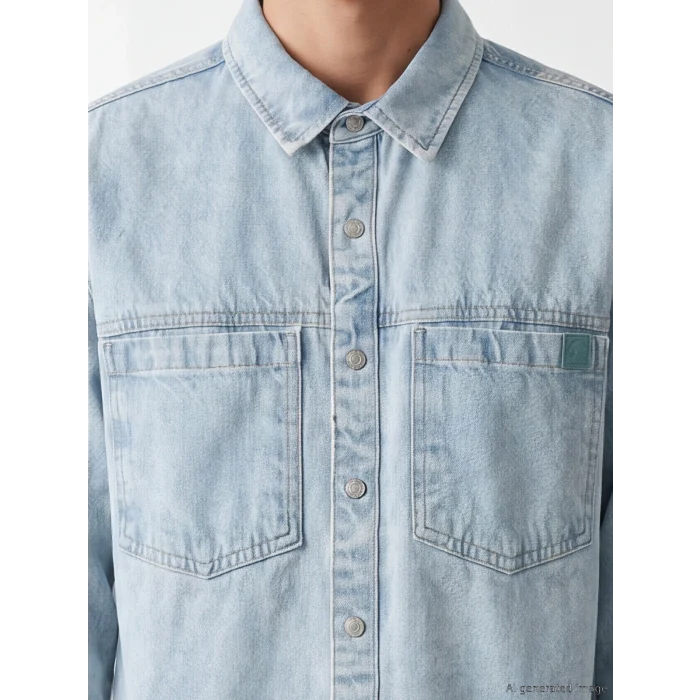 LCW Jeans İndigo Loose Fit Erkek Jean Gömlek