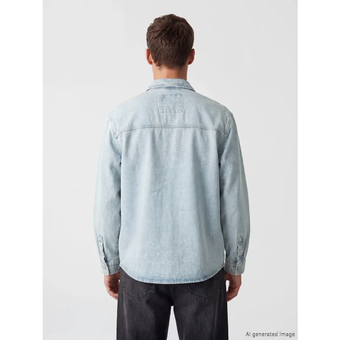 LCW Jeans İndigo Loose Fit Erkek Jean Gömlek