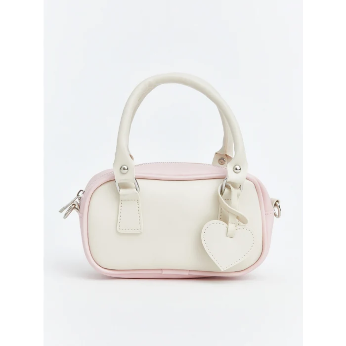 LCW ACCESSORIES Ekru Deri Görünümlü Kız Çocuk Omuz Çantası
