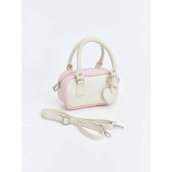 LCW ACCESSORIES Ekru Deri Görünümlü Kız Çocuk Omuz Çantası
