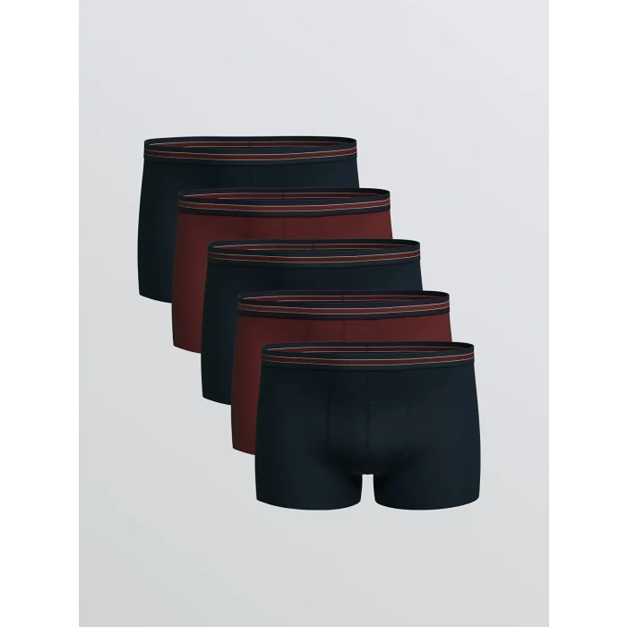 LC WAIKIKI Bordo Standart Kalıp Pamuklu Esnek Erkek Boxer 5li