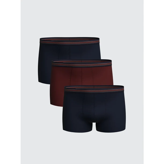 LC WAIKIKI Bordo Büyük Beden Standart Kalıp Pamuklu Esnek Erkek Boxer 3lü