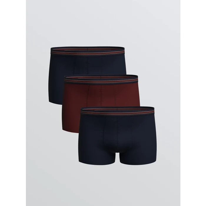 LC WAIKIKI Bordo Büyük Beden Standart Kalıp Pamuklu Esnek Erkek Boxer 3lü
