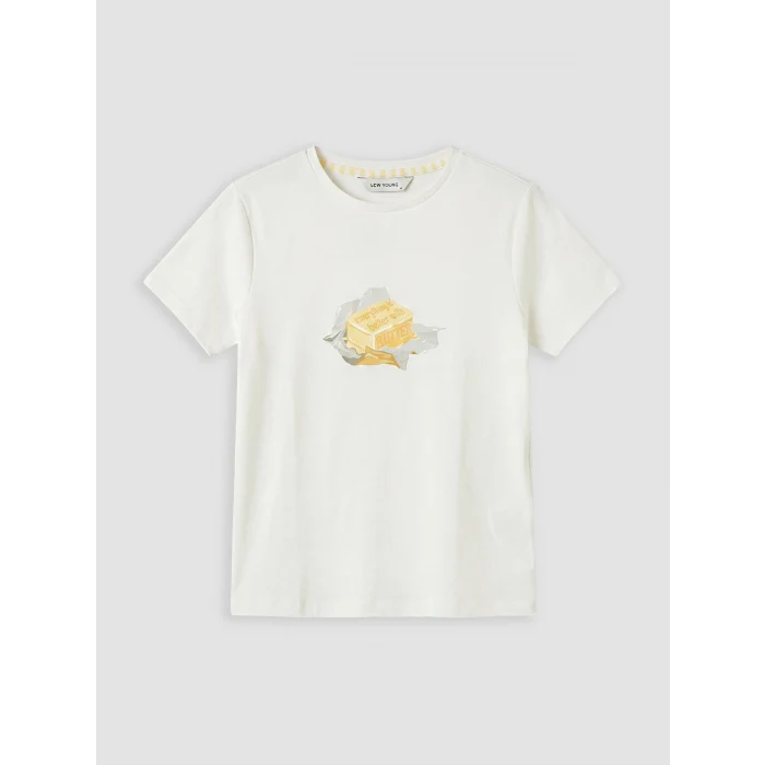 LCW Young Sarı Bisiklet Yaka Kadın Şortlu Pijama Takımı