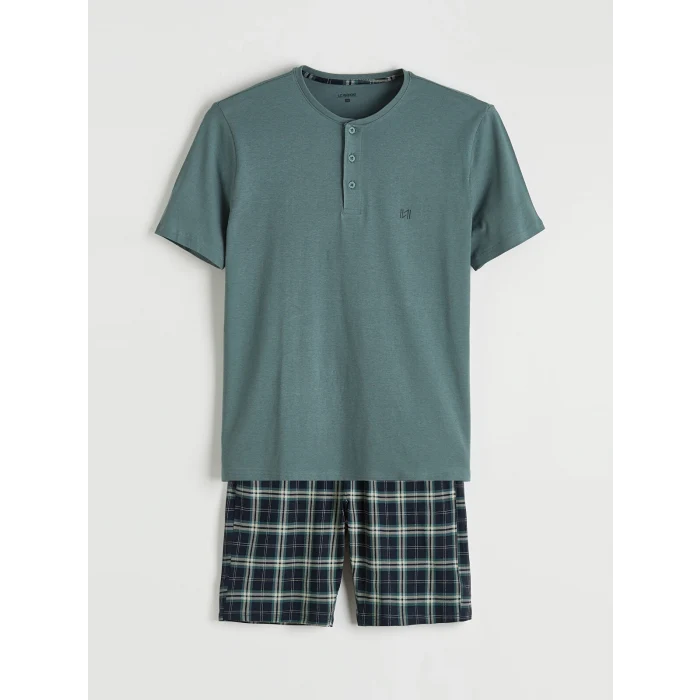 LC WAIKIKI Yeşil Standart Kalıp Erkek Şortlu Pijama Takımı