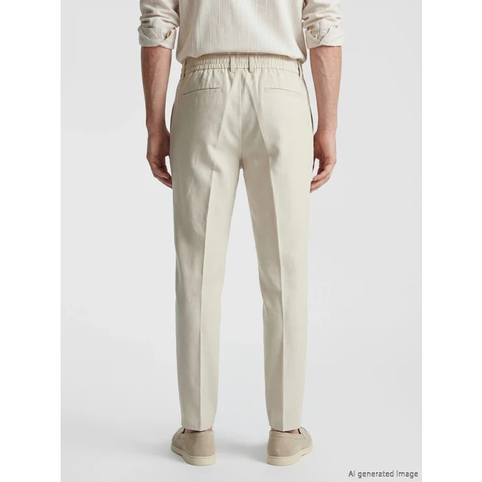 SOUTHBLUE Bej Regular Fit Keten Görünümlü Erkek Pantolon