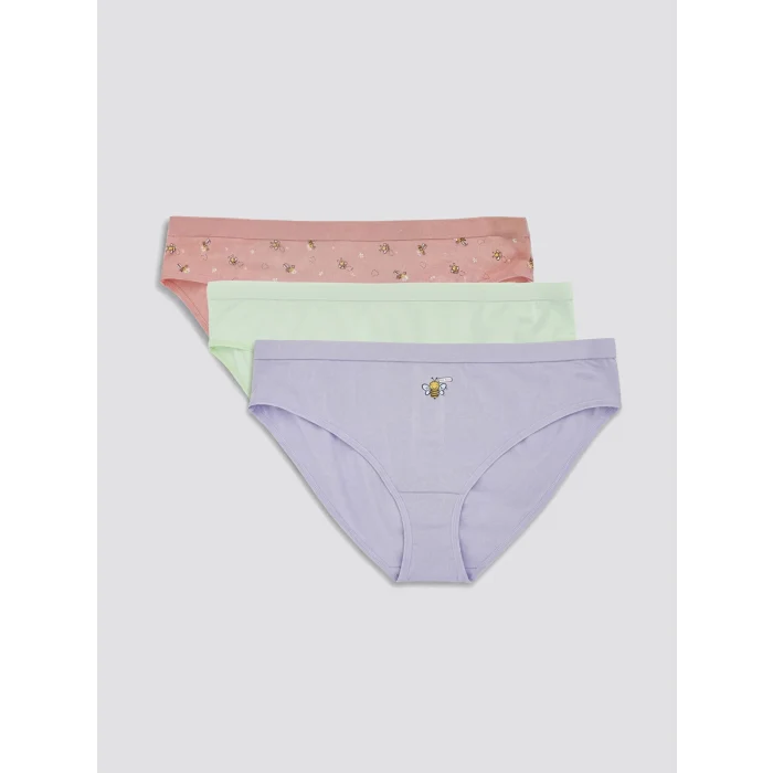 LCW Young Pembe Baskılı Bikini Külot 3lü