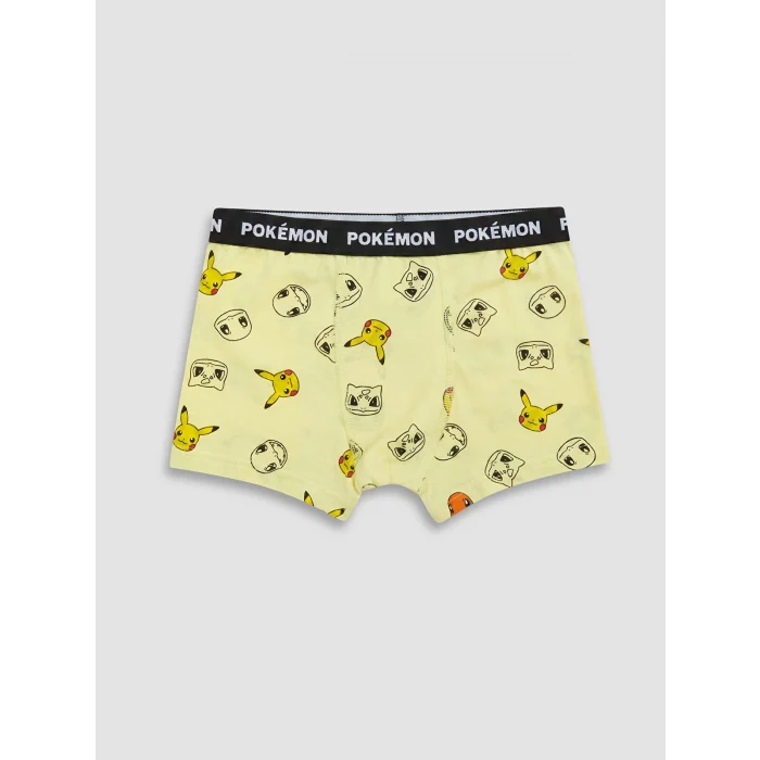 LCW Kids Sarı Pokemon Baskılı Erkek Çocuk Boxer 3lü