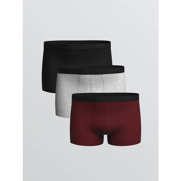 LC WAIKIKI Siyah Büyük Beden Standart Kalıp Pamuklu Esnek Erkek Boxer 3lü