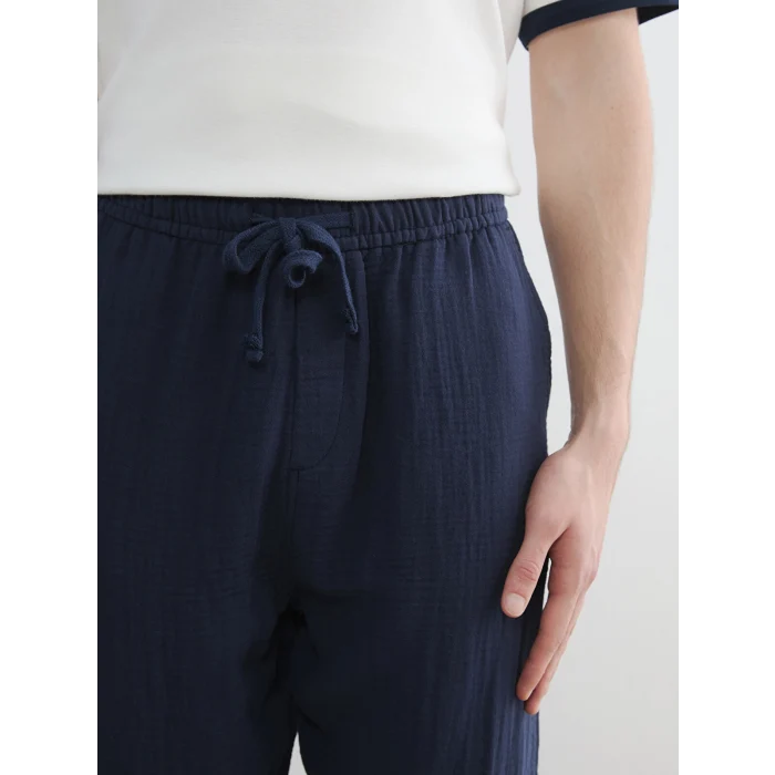 XSIDE Lacivert Loose Fit Erkek Müslin Pantolon