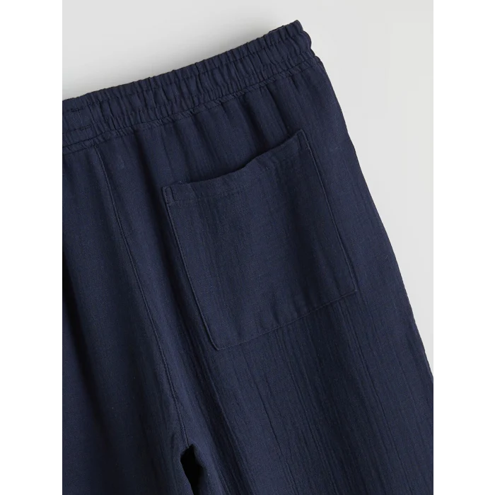 XSIDE Lacivert Loose Fit Erkek Müslin Pantolon