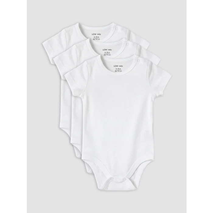 LCW baby Beyaz Erkek Bebek Çıtçıtlı Body 3lü