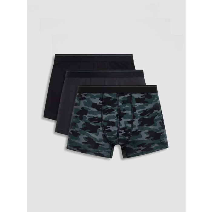 LC WAIKIKI Siyah Pamuklu Esnek Erkek Boxer 3lü