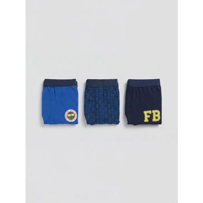 LCW Kids Lacivert Fenerbahçe Lisanslı Erkek Çocuk 3lü Boxer