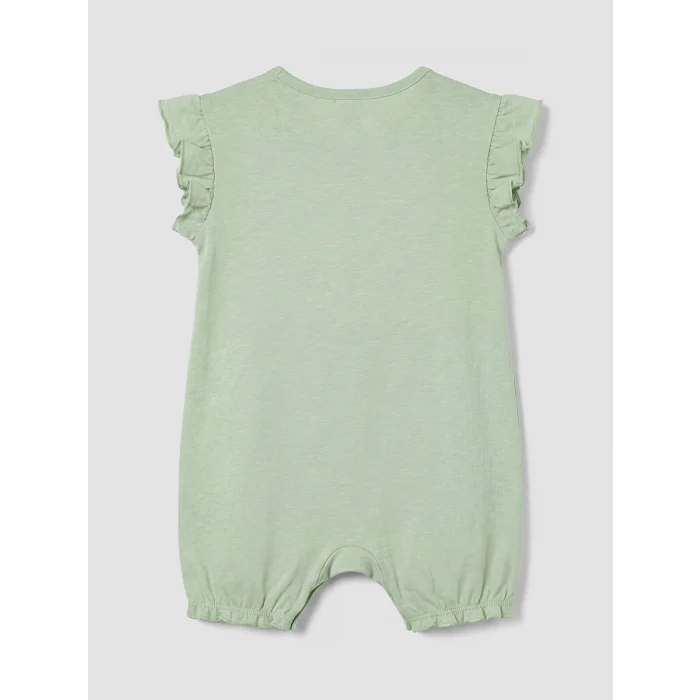 LCW baby Yeşil Fırfırlı Baskılı Kız Bebek 2li Tulum