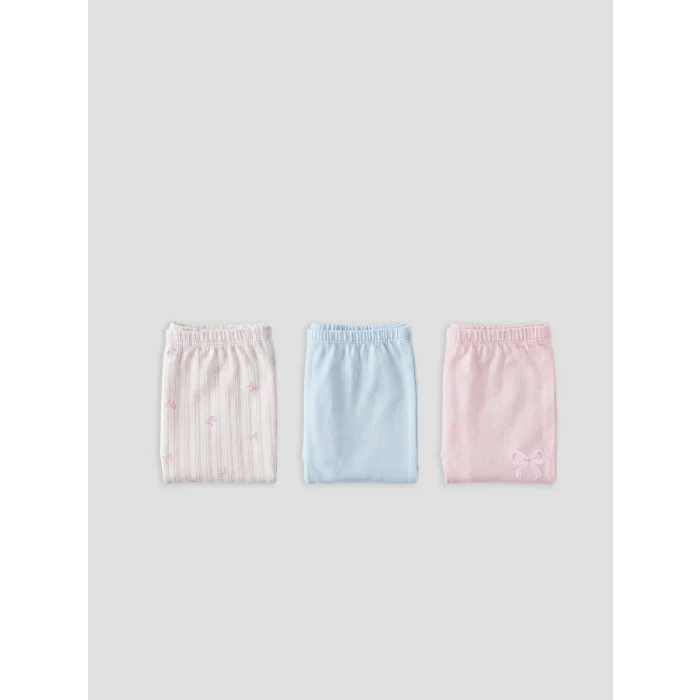 LCW Kids Ekru Baskılı Kız Çocuk Boxer 3lü